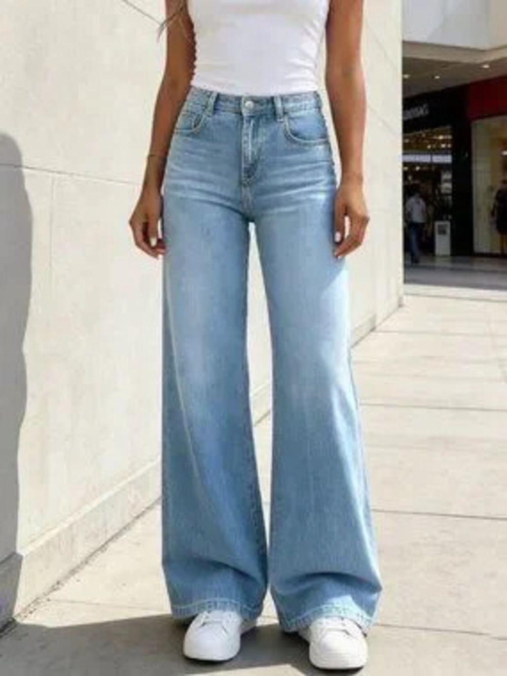 Light Wash Casual American Women's Slim Fit Stretchy Skinny Straight Leg Jeans